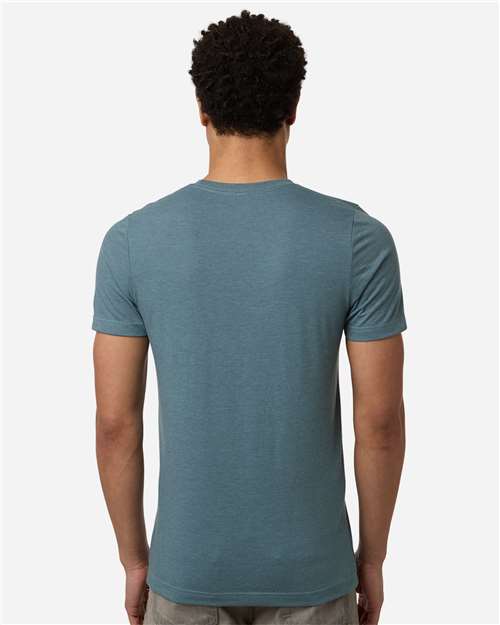 Tultex 602CVC Unisex Combed CVC T-Shirt - Heather Steel Blue - model back