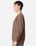 Comfort Colors 1566 Unisex Garment-Dyed Crewneck Sweatshirt - Espresso - model side