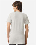 American Apparel 2001 Unisex Fine Jersey Tee - Heather Oatmeal - model back