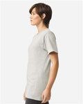 American Apparel 2001 Unisex Fine Jersey Tee - Heather Oatmeal - model side