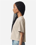 American Apparel 1302GD Women's Garment-Dyed Heavyweight Cropped Tee - Faded Bone - model side