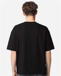 American Apparel 13ML0 Unisex Heavyweight Cotton Mid-Length Tee - Black - model back
