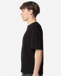 American Apparel 13ML0 Unisex Heavyweight Cotton Mid-Length Tee - Black - model side