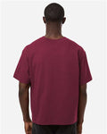 American Apparel 13ML0 Unisex Heavyweight Cotton Mid-Length Tee - Burgundy - model back