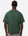American Apparel 13ML0 Unisex Heavyweight Cotton Mid-Length Tee - Pine - model back