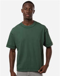 American Apparel 13ML0 Unisex Heavyweight Cotton Mid-Length Tee - Pine - model front