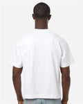 American Apparel 13ML0 Unisex Heavyweight Cotton Mid-Length Tee - White - model back