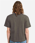American Apparel 13ML0 Unisex Heavyweight Cotton Mid-Length Tee - Mushroom - model back