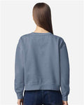 Comfort Colors 1566L Women's Garment-Dyed Mid-Length Crewneck Sweatshirt - Blue Jean - model back