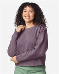 Comfort Colors 1566L Women's Garment-Dyed Mid-Length Crewneck Sweatshirt - Dusk - model front