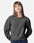 Comfort Colors 1566L Women's Garment-Dyed Mid-Length Crewneck Sweatshirt - Pepper - model front