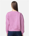 Comfort Colors 1566L Women's Garment-Dyed Mid-Length Crewneck Sweatshirt - Rose Quartz - model back