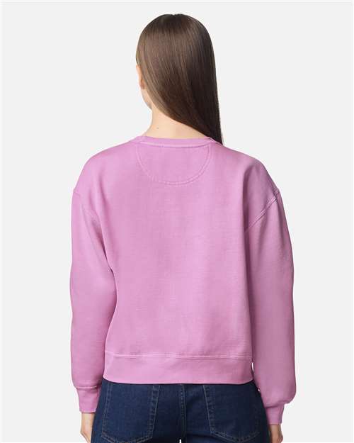 Comfort Colors 1566L Women's Garment-Dyed Mid-Length Crewneck Sweatshirt - Rose Quartz - model back