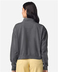 Comfort Colors 1580L Women's Garment-Dyed Mid-Length Quarter-Zip Sweatshirt - Pepper - model back