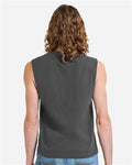 American Apparel 207GD Unisex Heavyweight Cotton Garment-Dyed Mid-Length Muscle Tee - Faded Black - model back
