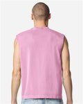 American Apparel 207GD Unisex Heavyweight Cotton Garment-Dyed Mid-Length Muscle Tee - Faded Powder Pink - model back