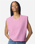 American Apparel 307GD Women's Garment-Dyed Heavyweight Muscle Tee - Faded Powder Pink - model front