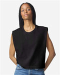American Apparel 307GD Women's Garment-Dyed Heavyweight Muscle Tee - True Black - model front