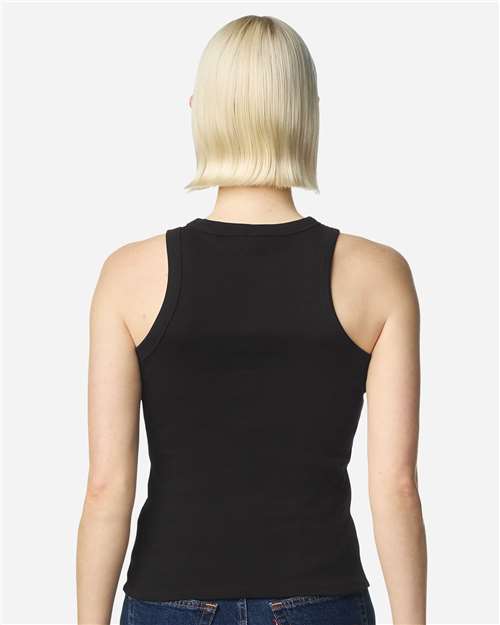 American Apparel BR2101 Women's Baby Rib Tank - Black - model back