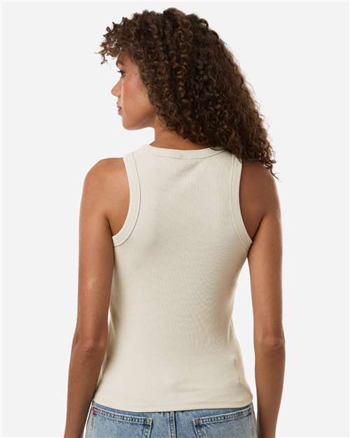 American Apparel BR2101 Women's Baby Rib Tank - Bone - model back