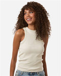 American Apparel BR2101 Women's Baby Rib Tank - Bone - model front