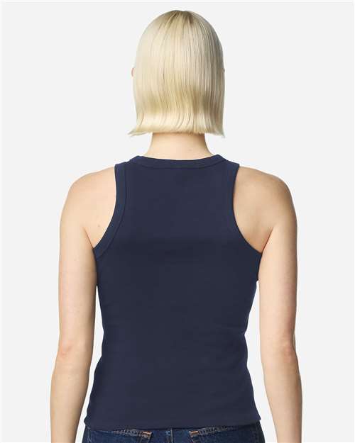 American Apparel BR2101 Women's Baby Rib Tank - Navy - model back