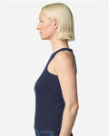 American Apparel BR2101 Women's Baby Rib Tank - Navy - model side