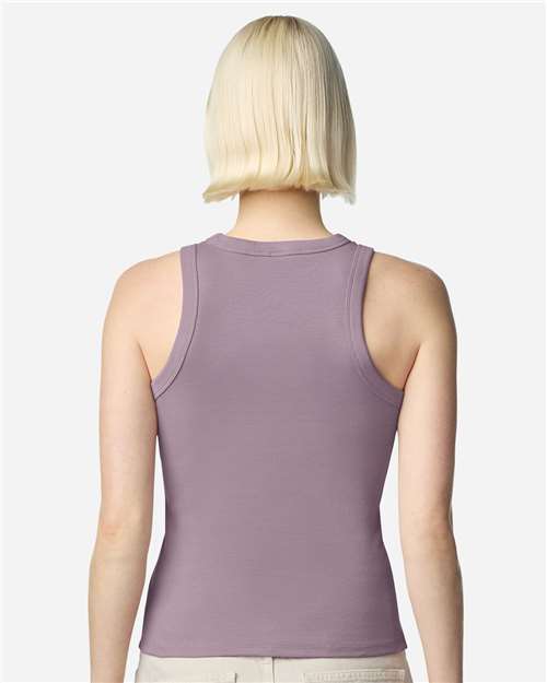 American Apparel BR2101 Women's Baby Rib Tank - Smokey Violet - model back