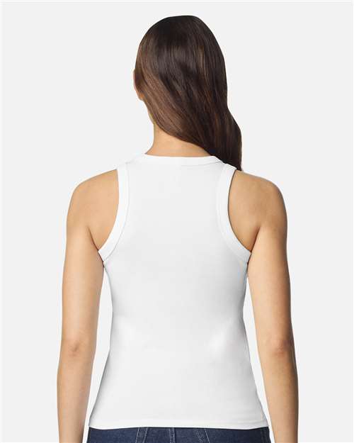 American Apparel BR2101 Women's Baby Rib Tank - White - model back
