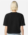 American Apparel FTCB0 Women's French Terry Mid-Length Boxy Top - Black - model back