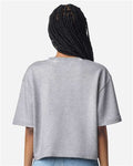 American Apparel FTCB0 Women's French Terry Mid-Length Boxy Top - Heather Grey - model back