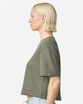 American Apparel FTCB0 Women's French Terry Mid-Length Boxy Top - Lieutenant - model side