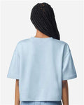 American Apparel FTCB0 Women's French Terry Mid-Length Boxy Top - Powder Blue - model back