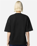American Apparel FTEX00 Unisex French Terry Ex Crew Top - Black - model back