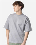 American Apparel FTEX00 Unisex French Terry Ex Crew Top - Heather Grey - model front
