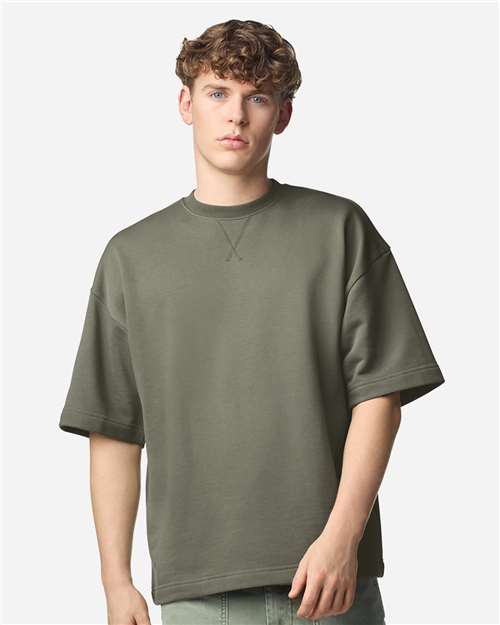American Apparel FTEX00 Unisex French Terry Ex Crew Top - Lieutenant - model front