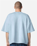 American Apparel FTEX00 Unisex French Terry Ex Crew Top - Powder Blue - model back