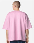 American Apparel FTEX00 Unisex French Terry Ex Crew Top - Powder Pink - model back