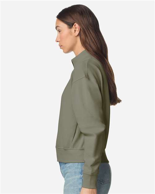 American Apparel FTJ00 Women's French Terry Full-Zip Jacket - Lieutenant - model side