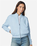 American Apparel FTJ00 Women's French Terry Full-Zip Jacket - Powder Blue - model front