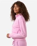 American Apparel FTJ00 Women's French Terry Full-Zip Jacket - Powder Pink - model side