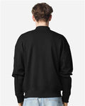 American Apparel FTJ77 Unisex French Terry Bomber Jacket - Black - model back