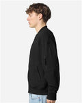American Apparel FTJ77 Unisex French Terry Bomber Jacket - Black - model side