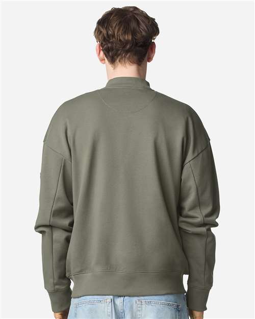American Apparel FTJ77 Unisex French Terry Bomber Jacket - Lieutenant - model back