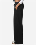 American Apparel FTP00 Women's French Terry Wide Leg Pants - Black - model side