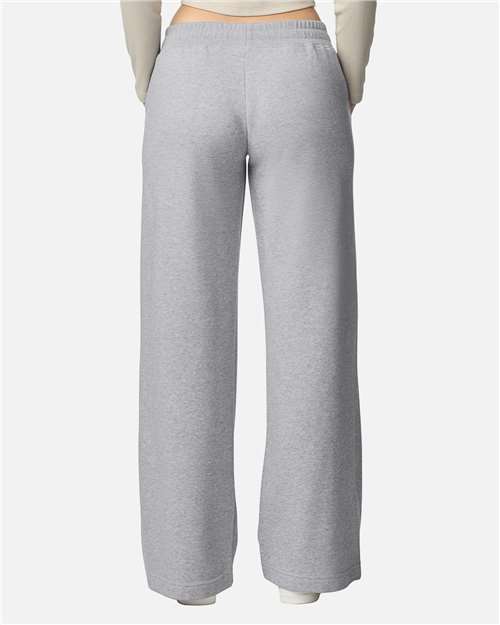 American Apparel FTP00 Women's French Terry Wide Leg Pants - Heather Grey - model back