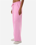 American Apparel FTP00 Women's French Terry Wide Leg Pants - Powder Pink - model side
