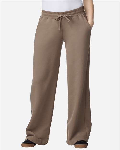 American Apparel FTP00 Women's French Terry Wide Leg Pants - Savana - model front