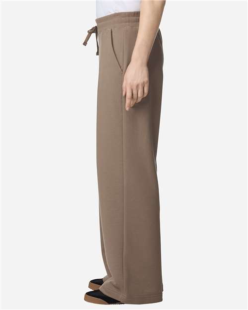 American Apparel FTP00 Women's French Terry Wide Leg Pants - Savana - model side
