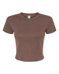 BELLA + CANVAS 1010 Women's Micro Rib Baby Tee - Solid Cocoa Blend - front